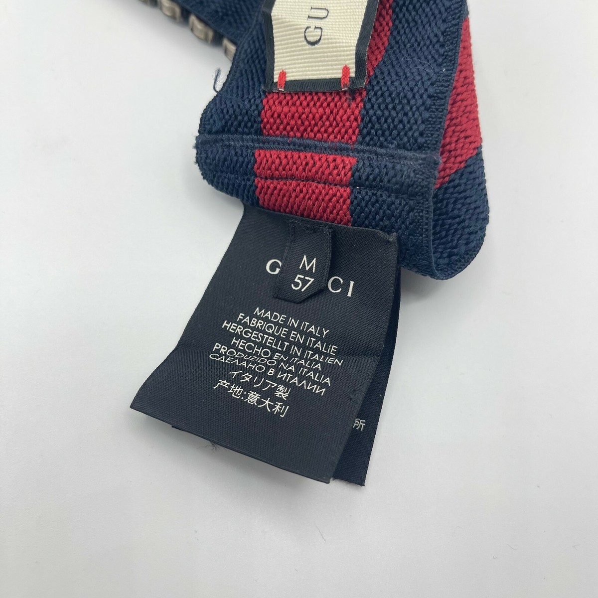 Gucci navy & red  Crystal-Embellished Stretch headband.. GUCCI Ruth crystal-embellished padded cotton-blend jacquard  main image 2