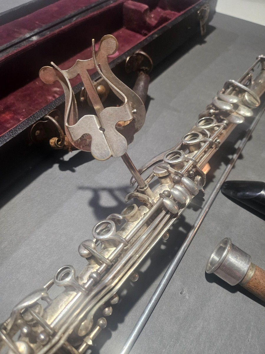 Early Ser. # 14985 1920s Continental Silver Clarinet w/ Steel
