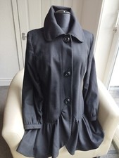 Helene Berman Designer Black Wool/cashmere Women's Coat, Size 16