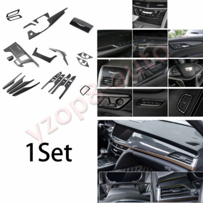 Car Interior Decoration Full Set Cover ABS Carbon Fiber For Cadillac CT6 2016-18