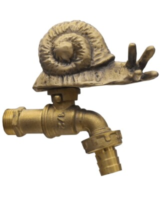 #ad Brass Garden Tap Faucet SNAIL Spigot Vintage Yard Water Home Decor Outdoor Livin $74.99