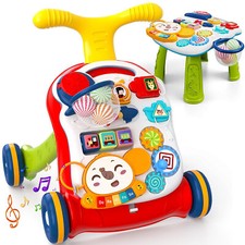QDRAGON 3 in 1 Baby Walker and Activity Center for Girl, Learning to Walk, Si...