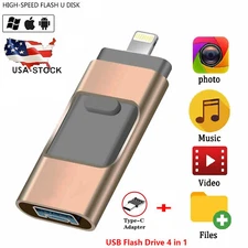 2TB USB 3.0 Flash Drive Memory Photo Stick for iPhone Android iPad Type C 4 IN1