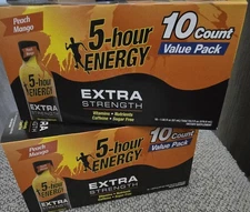 5-hour ENERGY Shot, Extra Strength Peach Mango 1.93 Ounce 10 Count EXP 7/26