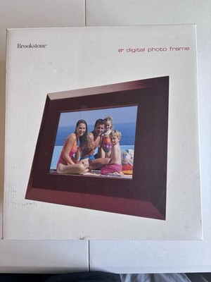 Brookstone 8 Digital Photo Frame Open Box Interchangeable Wood Frames