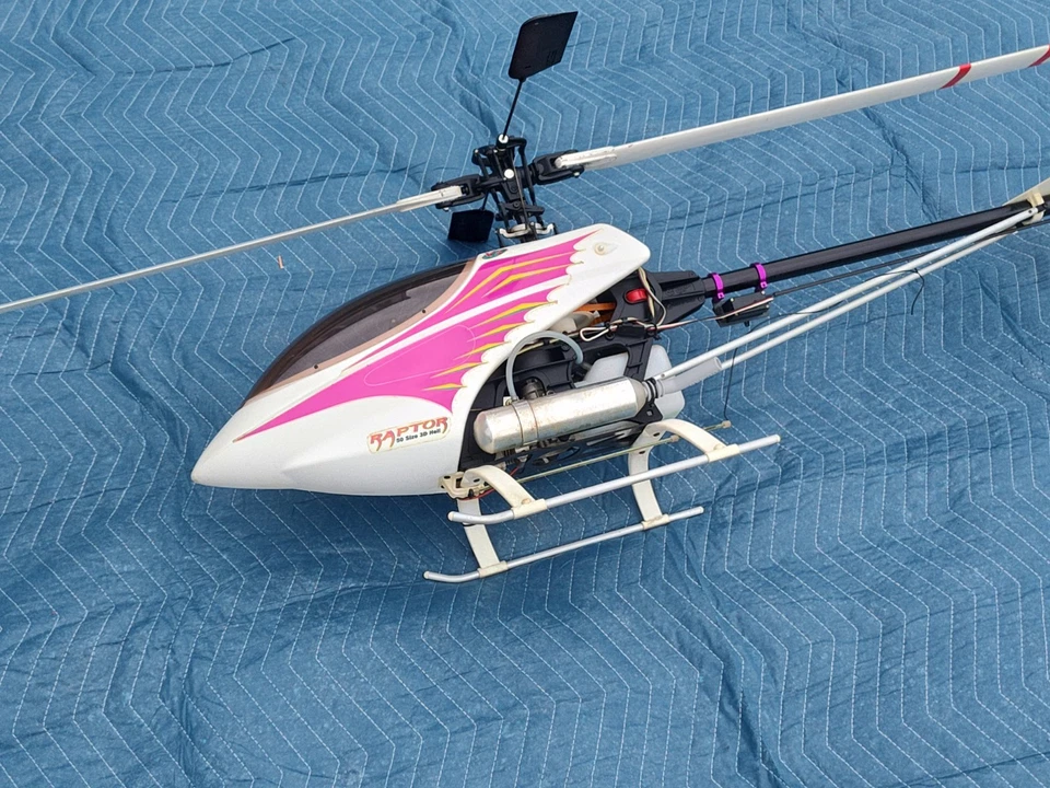 Thunder Tiger Raptor V2 50 Nitro Helicopter Enya 50 SS Engine & Futaba ARF - Image 2 of 4