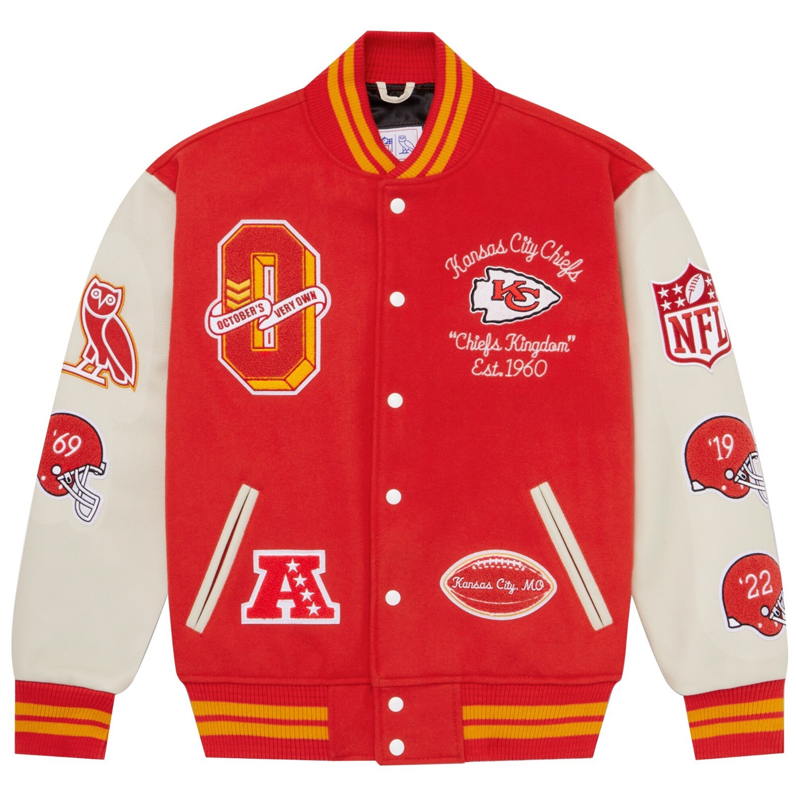 OVO x NFL Kansas City Chiefs Varsity Jacket (Medium) US DUTY FREE SHIP Authentic image 3