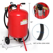 20 Gallon Sand Blaster Sandblaster Air Media Abrasive Blasting Tank Portable Red
