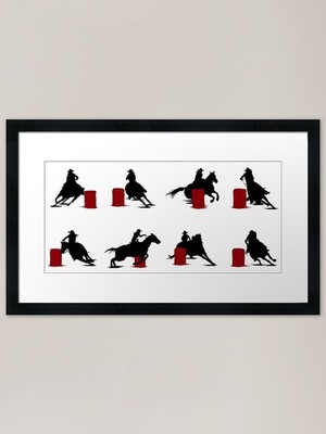 Barrel Racing Gerahmter Kunstdruck Gerahmtes Wandbild Poster Leinwanddruck Bild