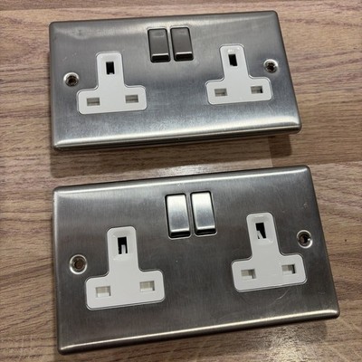 Deta / Vimark Pro Dekorschalter Edelstahl weiße Einsätze - passendes Sortiment