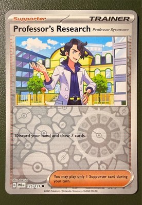 Pokemon TCG Professor's Research 125/131 Prismatic Evolutions SV8.5 Reverse Holo