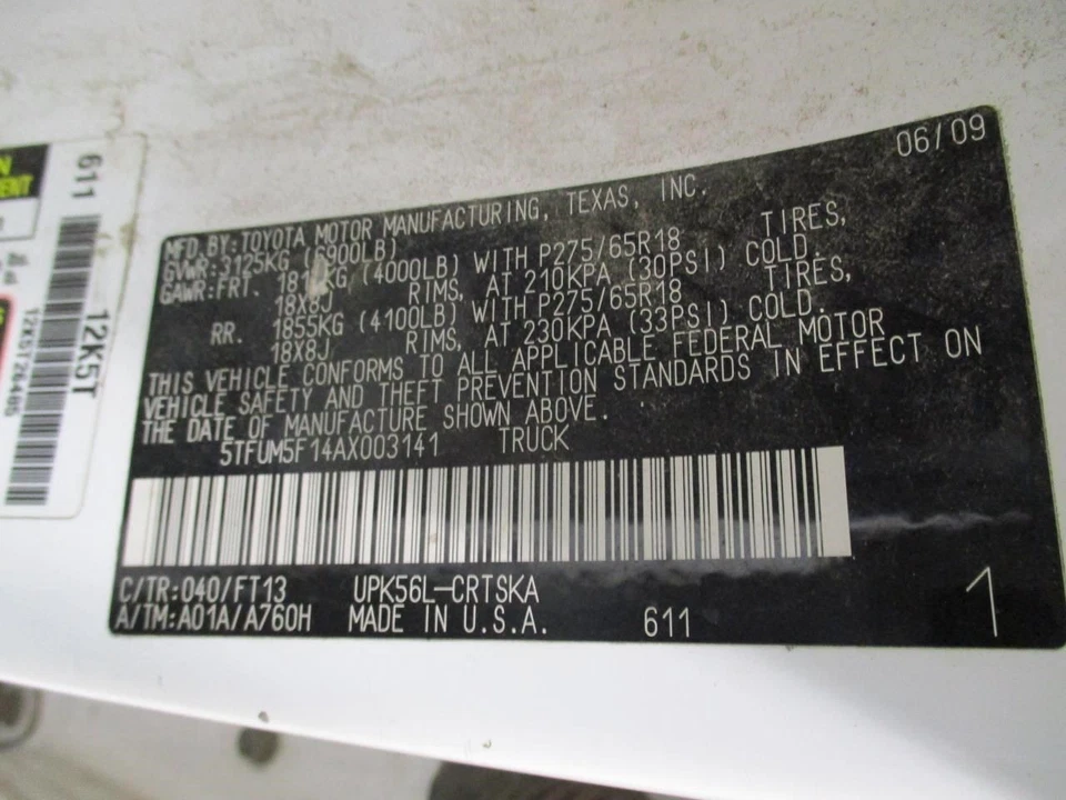 Cuadro de instrumentos Toyota Tundra 2010 838000CE50 2299 Foto 4 de 4