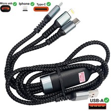 3in1 micro USB Schnell Ladekabel 100W kompatibel für Pantech, Sanyo, T-Mobile