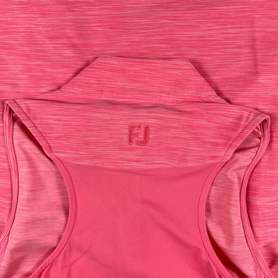 Camisa de golf FootJoy para mujer polo espalda deportiva teñido espacial sin mangas pequeña rosa Foto 3 de 4