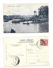 1914  MALAYA SINGAPORE Singapore River PC sent to Belgium  RAFFLES Htl @ 3c rate