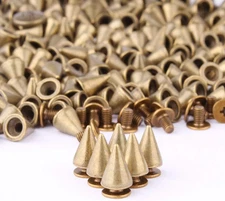 PMLAND 200 Sets/Pairs 9.5Mm Bronze Cone Spikes Screwback Studs DIY Craft Cool Ri