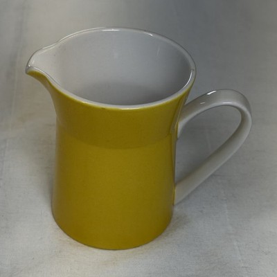 Mikasa Duplex Ben Seibel Yellow Creamer Pitcher White Inside Ceramic Japan D3300