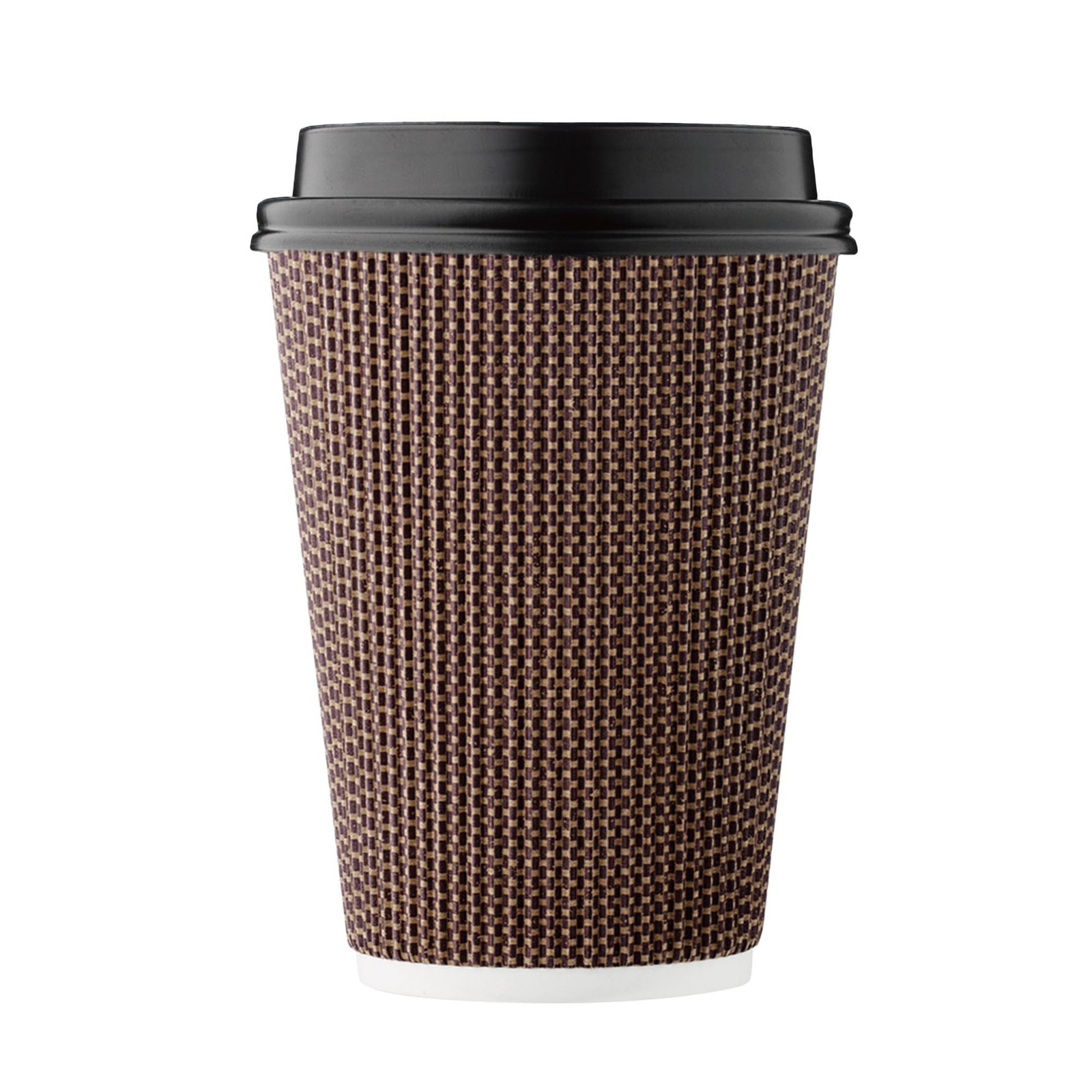 100-Pack 12 oz Insulated Double-Wall Disposable Coffee Cups - Ripple Design