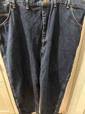 Wrangler NWT Men s Rugged Wear Classic Fit Dark wash Blue Jeans 48/30  New!