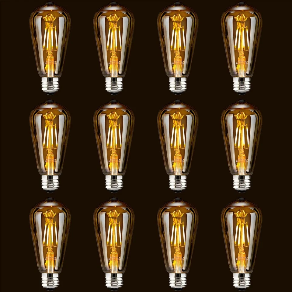 Retro Amber Glass Edison Light Bulbs 320 Lumens - Image 3 of 4