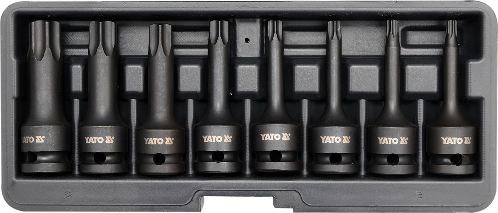 Jeu de 8 clés d'impact Torx YATO de haute précision forgées en acier Cr-Mo trempé