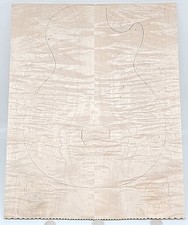 Figured 4A Curly Maple Droptop Glued Guitar Luthier Wood 20-1/2" x 16" x 3/8"
