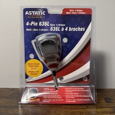 ASTATIC 636L USA FLAG CB Ham Radio Microphone 4-Pin Mic  NEW BLISTER PACKAGE