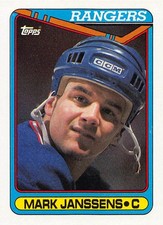 Mark Janssens 1990-91 Topps 391 New York Rangers Rookie Hockey Card