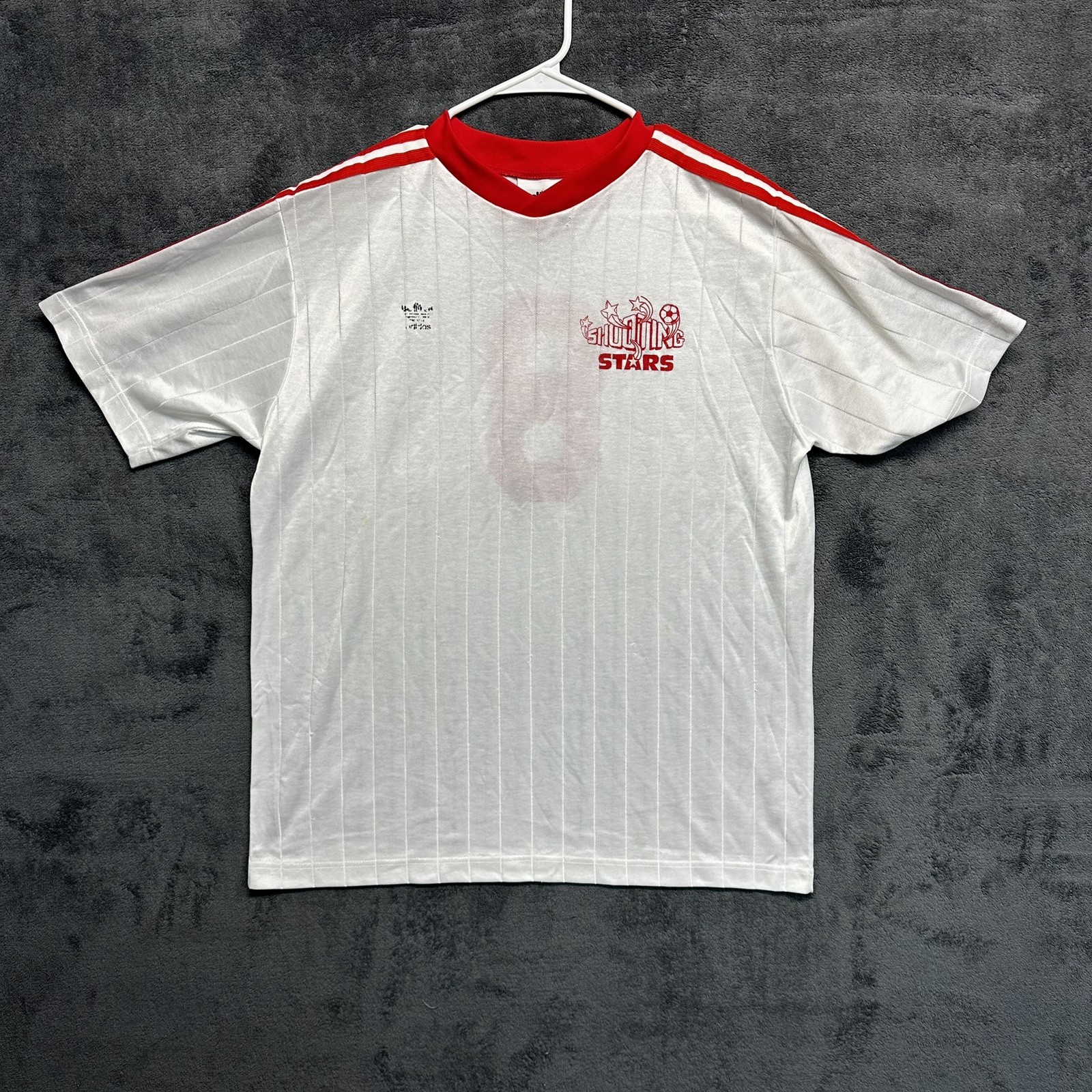 Vintage adidas soccer jersey men's large white red striped shooting stars usa