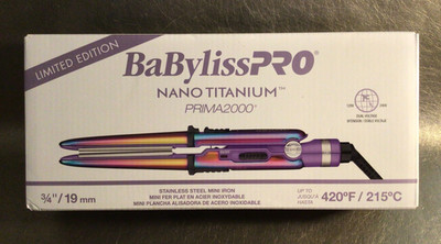Babyliss Pro Nano Titanium Prima2000 Stainless MINI Iron LIMITED EDITION