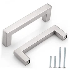  Pack|Square 3-3/4 Inch Holes Centers hole center 3-3/4" 10 Brushed Nickel