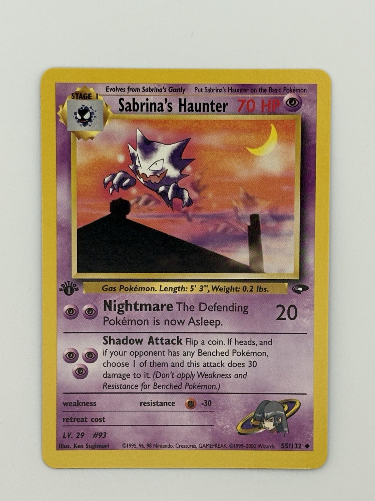 Pokémon TCG 1st Edition Sabrina's Haunter Gym Challenge 55/132 Nm