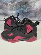Size 5Y - Jordan True Flight High Black Sport And pink, Excellent, Authentic,Box