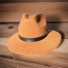 La Sierra Tan/Brown Felt Wide Brim Western Hat with Black Band