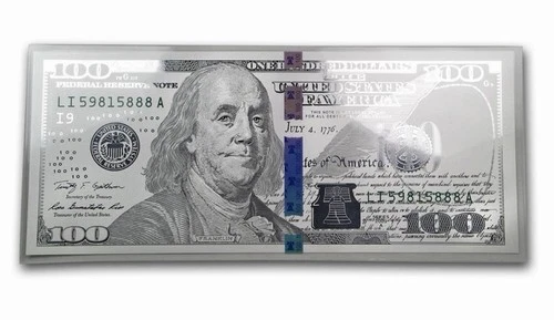 5 Gram .999 Fine Silver $100 Bill Currency Strike Note | Bullion Issue