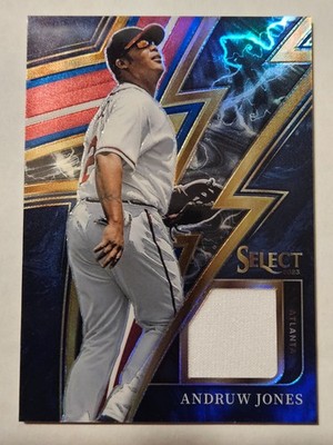 Andruw Jones - 2023 Select Sparks Prizms Tri-Color SN 14/49 Materials Card