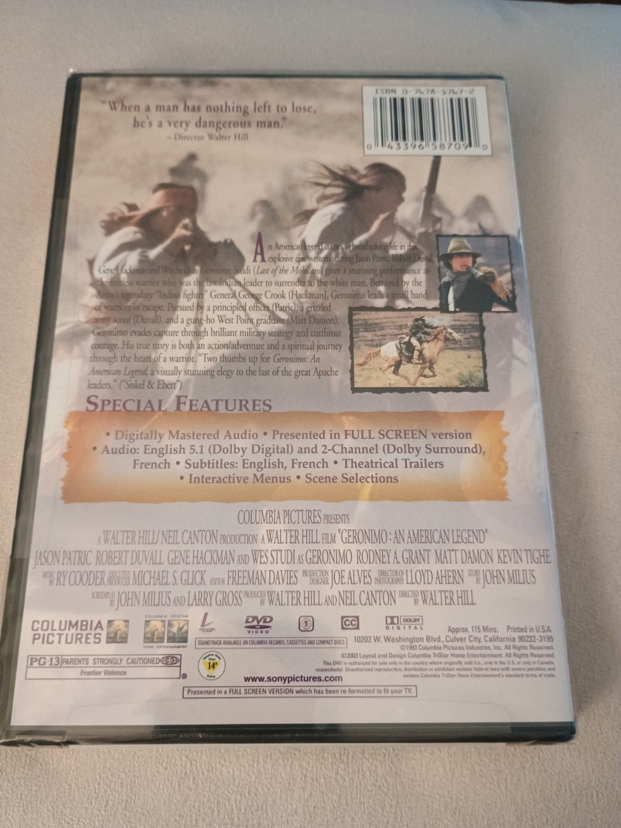 Geronimo: an American Legend (DVD, 1993) for sale online | eBay