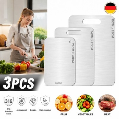 3 Stück Titan Schneidebrett Titanium Cutting Board Stainless Steel Schneidbrett