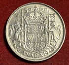 Canada 50 Cents 1946 Hoof in 6 Silver Coin KM#36 T11416