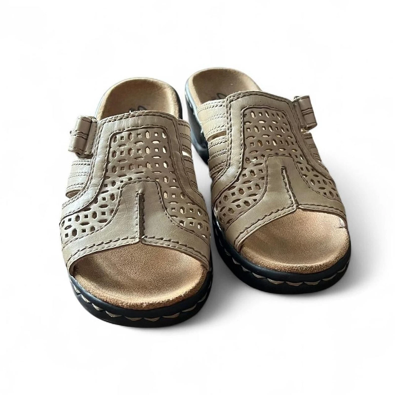 Sandali donna Clarks Bendables cinturino regolabile pelle beige misura 5 5