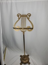 Vintage Brass Music Stand Lyre Ornate Telescopic Floor Sheet Music Holder Rack