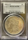 1891-CC Carson City Morgan Silver Dollar $1 Coin PCGS Certified AU58