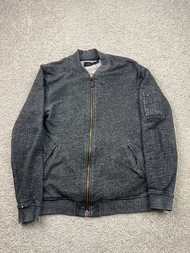 Dr. Martens Bomber jacket Men's Small Dark Gray Knit Full Zip Cotton Portugal - product listing photo