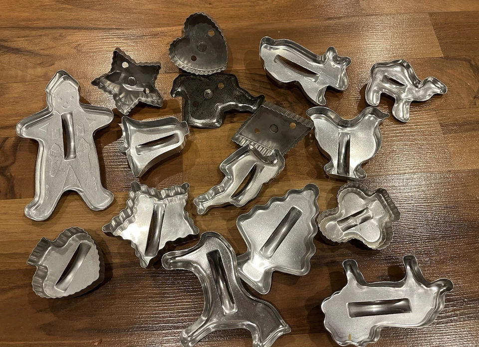 Lote de 16 piezas cortador de galletas vintage espejo - surtido de vacaciones aluminio Foto 2 de 4