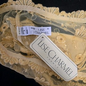 Lise Charmel France Vintage Lace Thong Yellow Panties- Medium