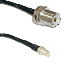 LMR200 Silver UHF Female BULKHEAD to RP-SMA FEMALE Coax RF Cable USA Lot