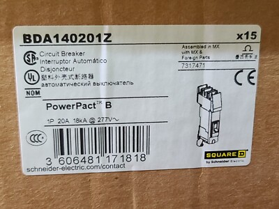 Square D BDA140201 PowerPact B Circuit Breaker 20A 1P