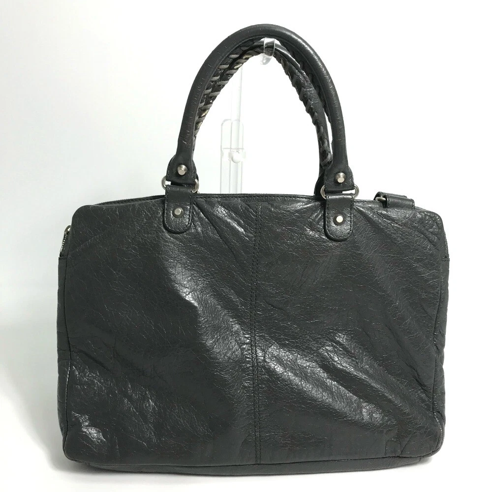 BALENCIAGA 310939 Wrinkles processing Shoulder Bag Briefcase 2 way bag Gray