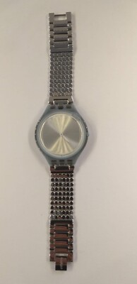 Swatch Women's Quartz Wrist Watch with Stainless Steel Strap SVOM101GB