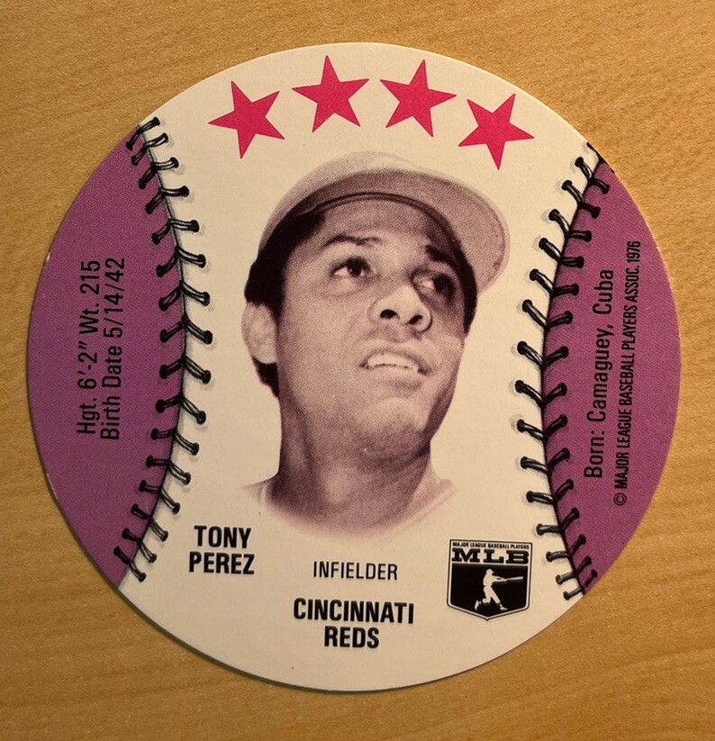 Tony Perez 1976 MSA Dairy Isle Baseball Disc Card, MINT eBay